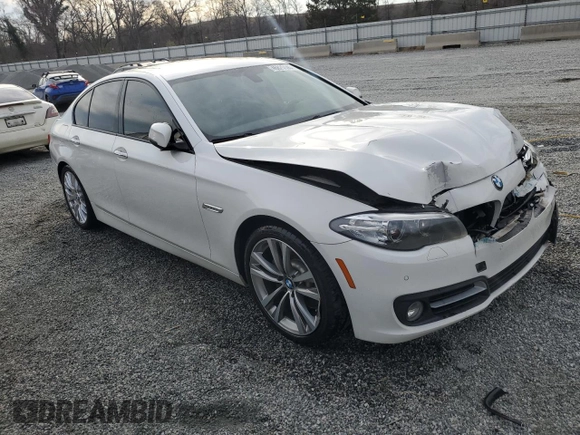 2016 BMW 5 Series 528i with VIN WBA5A5C54GG354481, listed as a Copart auction lot 46825145 with 104,165 mi miles and Salvage Title. Bid and sale history available at carsss.com. Image 4.