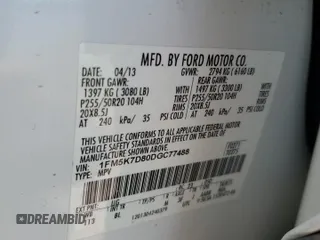 2013 Ford Explorer XLT z VIN 1FM5K7D80DGC77488, wystawiony jako Copart lot #52316265 z przebiegiem 141 611 mil mil oraz Szkoda całkowita • Salvage title. Historia ofert i sprzedaży dostępna na DreamBid. Obrazek 15.