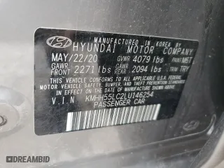 2020 Hyundai Elantra GT N Line with VIN KMHH55LC2LU146254, listed as a Copart auction lot 59565704 with 47,049 mi miles and Non Repairable. Bid and sale history available at carsss.com. Image 13.