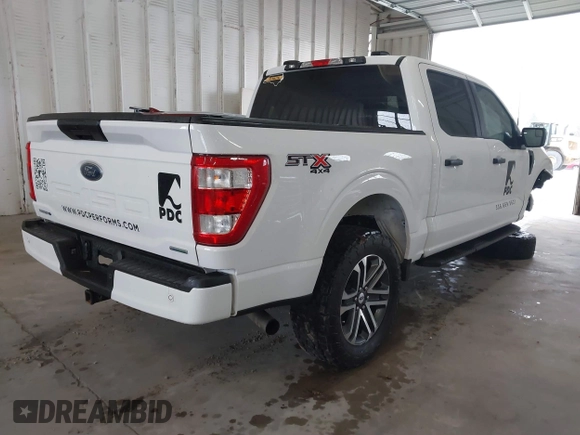 2023 Ford F-150 XL with VIN 1FTEW1EP7PKE20482, listed as a IAAI auction lot 41848669 with 27,933 mi miles. Bid and sale history available at carsss.com. Image 4.