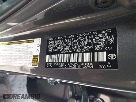 2023 Toyota Crown XLE с VIN JTDAAAAF7P3010236, выставлен на аукционе IAAI как лот 42008655 с пробегом 28 073 миль миль и . История ставок и продаж доступна на DreamBid. Изображение 9.