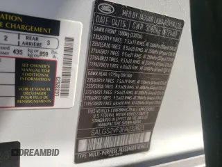 2015 Land Rover Range Rover HSE with VIN SALGS2VF3FA232623, listed as a Copart auction lot 36095313 with Not provided miles and Salvage title. Bid and sale history available at DreamBid. Image 13.