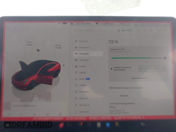 2023 Tesla Model 3 Long Range with VIN 5YJ3E1EB6PF388801, listed as a IAAI auction lot 41610678 with 20,144 mi miles and . Bid and sale history available at DreamBid. Image 18.
