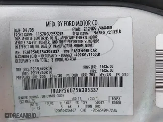 2005 Ford Taurus SEL with VIN 1FAFP56U75A305337, listed as a IAAI auction lot 41810309 with 121,061 mi miles. Bid and sale history available at carsss.com. Image 9.