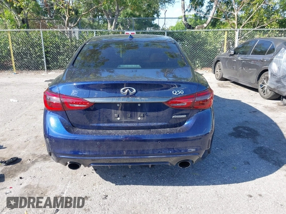 2021 Infiniti Q50 3.0t SENSORY with VIN JN1EV7CP9MM707723, listed as a IAAI auction lot 41834111 with 56,787 mi miles. Bid and sale history available at carsss.com. Image 17.