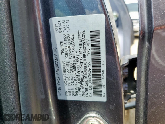 2017 Acura RDX Technology z VIN 5J8TB3H50HL024125, wystawiony jako Copart lot #59834895 z przebiegiem 55 578 mil mil oraz Szkoda całkowita • Salvage title. Historia ofert i sprzedaży dostępna na DreamBid. Obrazek 13.