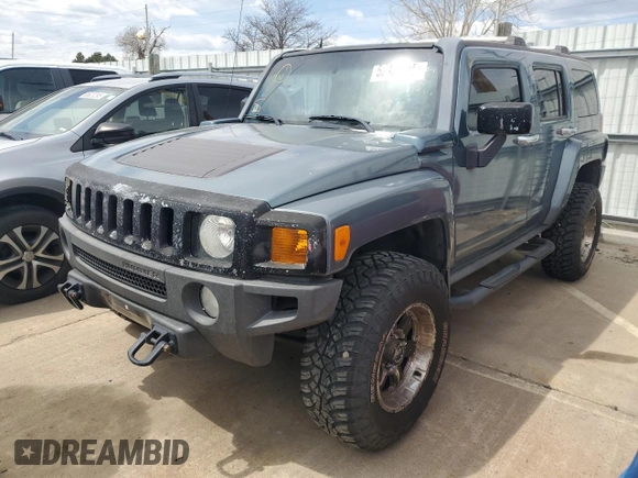 2007 Hummer H3 SUV with VIN 5GTDN13EX78207015, listed as a Copart auction lot 52459815 with 157,357 mi miles and Clean Title. Bid and sale history available at carsss.com. Image 1.