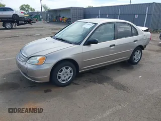 2001 Honda Civic LX with VIN 2HGES16511H554168, listed as a IAAI auction lot 42009621 with 163,801 mi miles. Bid and sale history available at carsss.com. Image 2.