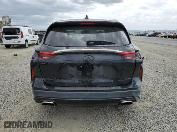 2020 Infiniti QX50 Luxe with VIN 3PCAJ5M38LF120752, listed as a Copart auction lot 52937595 with 40,001 mi miles and Salvage title. Bid and sale history available at DreamBid. Image 6.