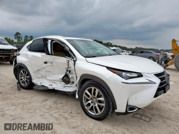 2016 Lexus NX 200t with VIN JTJYARBZ4G2041887, listed as a Copart auction lot 59866895 with 37,916 mi miles and Salvage title. Bid and sale history available at DreamBid. Image 4.