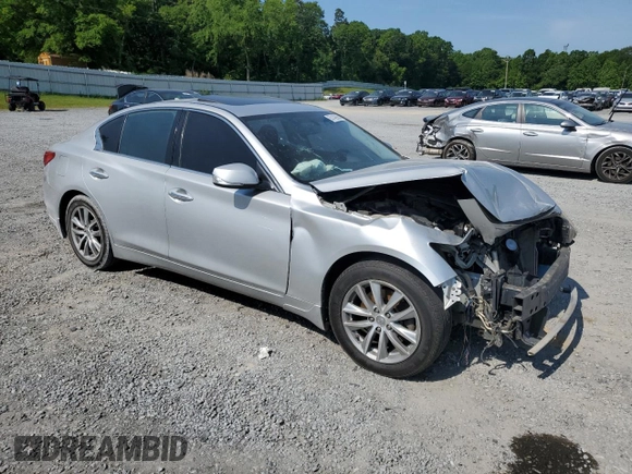 2015 Infiniti Q50 with VIN JN1BV7AR1FM391129, listed as a Copart auction lot 55142665 with 200,444 mi miles and Salvage title. Bid and sale history available at DreamBid. Image 4.