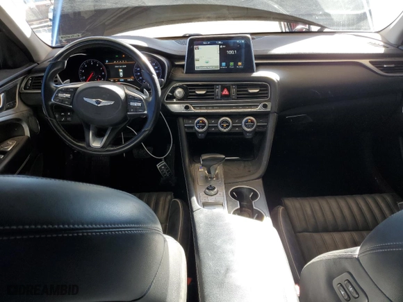 2019 Genesis G70 2.0T Advanced with VIN KMTG34LA1KU020708, listed as a Copart auction lot 81196544 with 120,635 mi miles and Salvage Title. Bid and sale history available at carsss.com. Image 8.