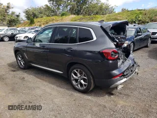 2024 BMW X3 sDrive30i with VIN 5UX43DP01R9V58548, listed as a Copart auction lot 47948765 with 23,363 mi miles and Salvage Title. Bid and sale history available at DreamBid. Image 2.
