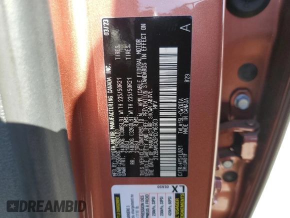 2023 Lexus RX 350 z VIN 2T2BAMCA2PC016603, wystawiony jako Copart lot #61083605 z przebiegiem 22 175 mil mil oraz Szkoda całkowita • Salvage title. Historia ofert i sprzedaży dostępna na DreamBid. Obrazek 14.