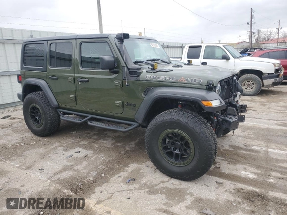 2021 Jeep Wrangler Unlimited Willys with VIN 1C4HJXDG2MW563201, listed as a Copart auction lot 50156305 with 33,372 mi miles and Salvage title. Bid and sale history available at DreamBid. Image 4.