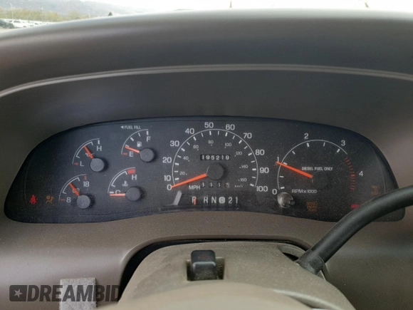2001 Ford Excursion Limited z VIN 1FMNU42F01ED72943, wystawiony jako Copart lot #53872445 z przebiegiem 195 219 mil mil oraz Szkoda całkowita • Salvage title. Historia ofert i sprzedaży dostępna na DreamBid. Obrazek 9.