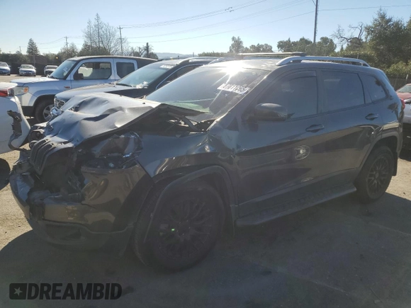 2017 Jeep Cherokee Latitude with VIN 1C4PJLCS1HW623405, listed as a Copart auction lot 87811065 with 75,689 mi miles and Salvage Title. Bid and sale history available at carsss.com. Image 1.