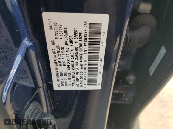 2018 Acura TLX Advance with VIN 19UUB3F73JA003800, listed as a Copart auction lot 59383825 with 72,071 mi miles and Salvage title. Bid and sale history available at DreamBid. Image 12.