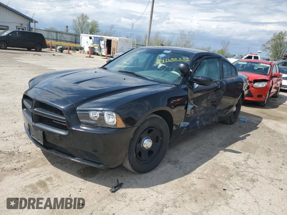 2013 Dodge Charger Police with VIN 2C3CDXAG1DH546897, listed as a Copart auction lot 54168825 with 158,551 mi miles and Salvage Title. Bid and sale history available at DreamBid. Image 1.