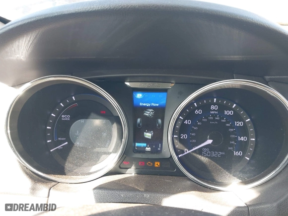 2013 Hyundai Sonata Hybrid with VIN KMHEC4A48DA092248, listed as a IAAI auction lot 41240199 with 150,322 mi miles. Bid and sale history available at carsss.com. Image 7.