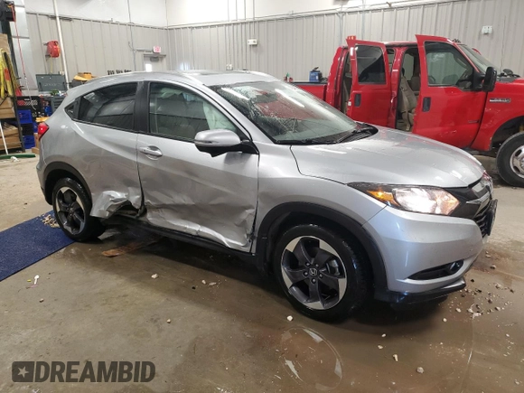 2018 Honda HR-V EX-L with VIN 3CZRU6H70JM707446, listed as a Copart auction lot 48248555 with 318,183 mi miles and Salvage Title. Bid and sale history available at DreamBid. Image 4.