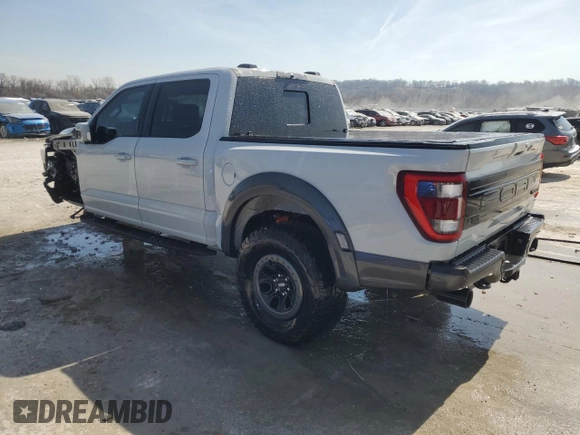 2023 Ford F-150 Raptor with VIN 1FTFW1RG4PFA13033, listed as a Copart auction lot 50504635 with 16,424 mi miles and Non Repairable. Bid and sale history available at DreamBid. Image 2.