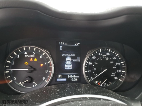 2019 Infiniti Q50 3.0t LUXE with VIN JN1EV7AP6KM519354, listed as a Copart auction lot 44711595 with 34,342 mi miles and Salvage Title. Bid and sale history available at carsss.com. Image 9.