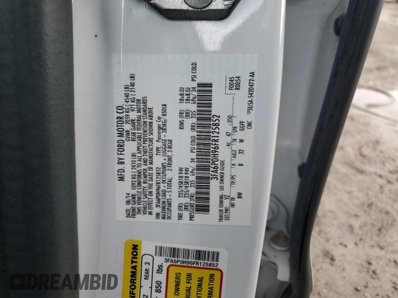 2015 Ford Fusion SE with VIN 3FA6P0H96FR125852, listed as a Copart auction lot 46859175 with 140,829 mi miles and Clean Title. Bid and sale history available at carsss.com. Image 13.