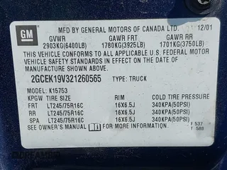 2002 Chevrolet Silverado 1500 LS with VIN 2GCEK19V321260565, listed as a IAAI auction lot 42151550 with 117,350 mi miles. Bid and sale history available at carsss.com. Image 9.