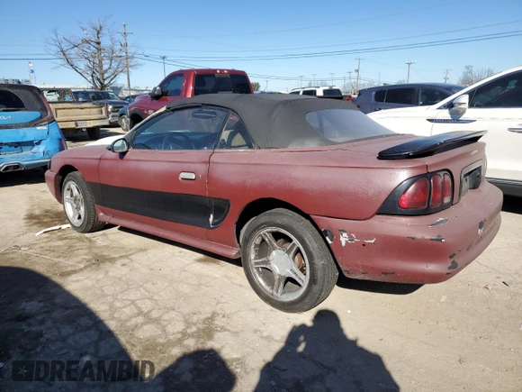 1998 Ford Mustang GT with VIN 1FAFP45X6WF213128, listed as a Copart auction lot 43036675 with 117,386 mi miles and Salvage Title. Bid and sale history available at carsss.com. Image 2.