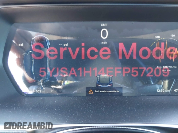 2014 Tesla Model S 60 with VIN 5YJSA1H14EFP57209, listed as a IAAI auction lot 41305157 with 141,364 mi miles and . Bid and sale history available at DreamBid. Image 18.