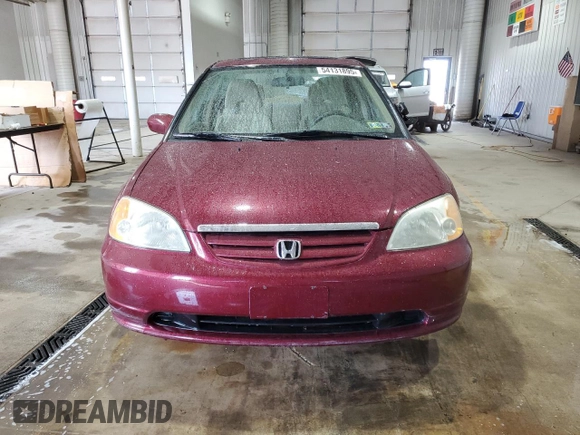 2003 Honda Civic EX with VIN 2HGES26783H587405, listed as a Copart auction lot 54131895 with 180,719 mi miles and Salvage Title. Bid and sale history available at carsss.com. Image 5.