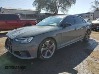 2019 Audi S4 Premium Plus with VIN WAUB4AF48KA033657, listed as a Copart auction lot 74136714 with 52,001 mi miles and Salvage Title. Bid and sale history available at carsss.com. Image 1.