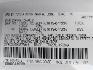 2017 Toyota Tacoma SR z VIN 5TFRX5GN5HX078049, wystawiony jako IAAI lot #42063533 z przebiegiem 256 585 mil mil oraz . Historia ofert i sprzedaży dostępna na DreamBid. Obrazek 9.