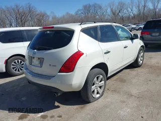 2007 Nissan Murano S with VIN JN8AZ08W67W642298, listed as a IAAI auction lot 41812262 with 175,703 mi miles and . Bid and sale history available at DreamBid. Image 4.