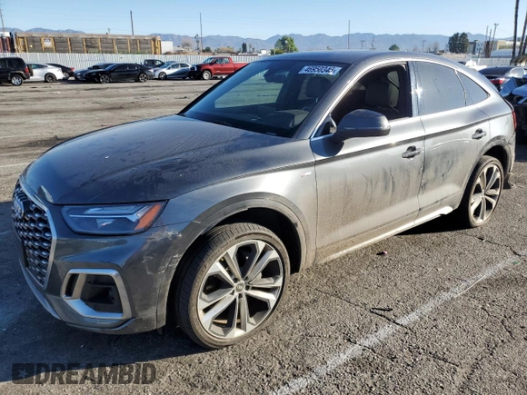 2021 Audi Q5 Sportback Premium Plus with VIN WA15AAFY8M2111910, listed as a Copart auction lot 46950345 with 79,594 mi miles and Salvage title. Bid and sale history available at DreamBid. Image 1.