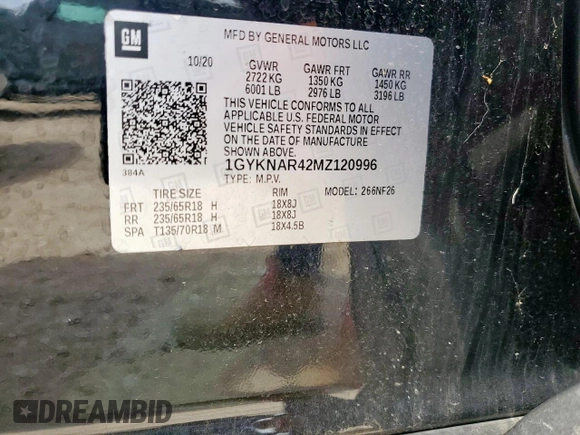 2021 Cadillac XT5 FWD Luxury with VIN 1GYKNAR42MZ120996, listed as a Copart auction lot 63314655 with 49,977 mi miles and Salvage title. Bid and sale history available at DreamBid. Image 14.
