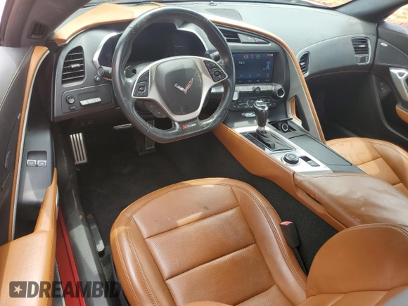 2015 Chevrolet Corvette Z06 3LZ with VIN 1G1YU2D63F5603319, listed as a Copart auction lot 58867005 with 25,385 mi miles and Salvage title. Bid and sale history available at DreamBid. Image 8.