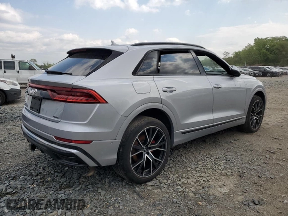 2019 Audi Q8 Premium Plus with VIN WA1EVAF10KD026245, listed as a Copart auction lot 50052993 with 44,522 mi miles. Bid and sale history available at carsss.com. Image 3.