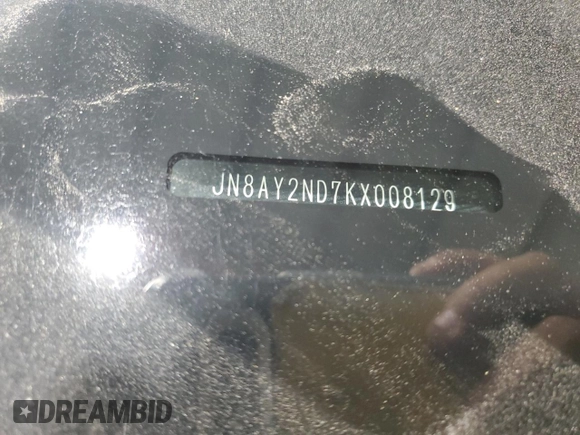 2019 Nissan Armada SL z VIN JN8AY2ND7KX008129, wystawiony jako Copart lot #57850435 z przebiegiem Nie podano mil oraz Szkoda całkowita • Salvage title. Historia ofert i sprzedaży dostępna na DreamBid. Obrazek 13.
