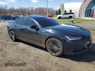 2022 Acura TLX w/A-Spec Package with VIN 19UUB6F55NA002749, listed as a Copart auction lot 51296665 with 33,345 mi miles and Salvage Title. Bid and sale history available at carsss.com. Image 4.