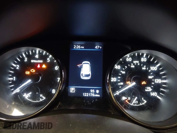 2019 Nissan Rogue SV with VIN KNMAT2MV3KP525593, listed as a IAAI auction lot 42044497 with 122,176 mi miles. Bid and sale history available at carsss.com. Image 7.