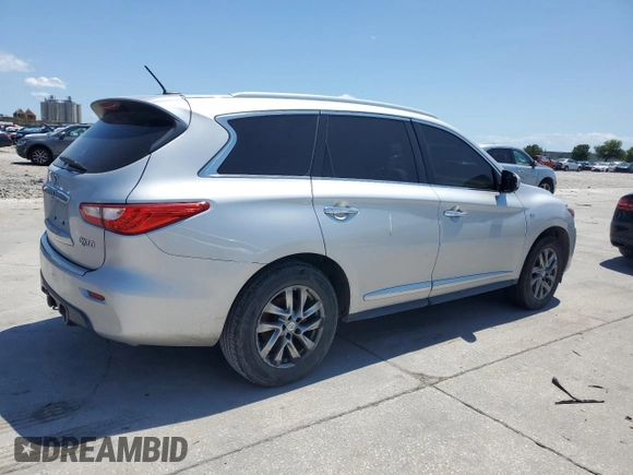 2015 Infiniti QX60 with VIN 5N1AL0MNXFC501109, listed as a Copart auction lot 54917135 with 142,070 mi miles and Salvage Title. Bid and sale history available at carsss.com. Image 3.