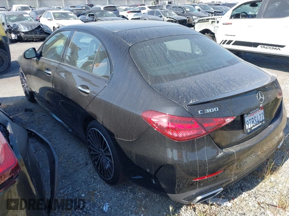 2025 Mercedes-Benz C 300 with VIN W1KAF4GB7SR257114, listed as a IAAI auction lot 42444525 with 256 mi miles and . Bid and sale history available at DreamBid. Image 3.