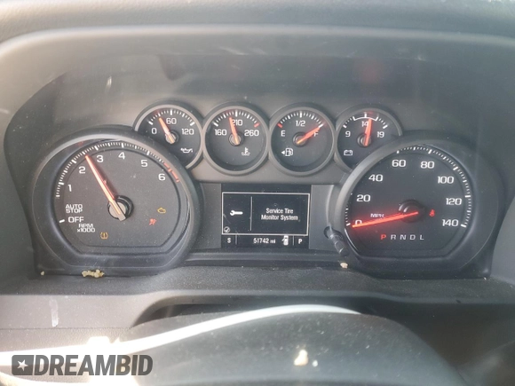 2023 Chevrolet Silverado 1500 Work Truck with VIN 3GCNAAEK0PG340578, listed as a Copart auction lot 52516395 with 51,742 mi miles and Clean Title. Bid and sale history available at DreamBid. Image 9.