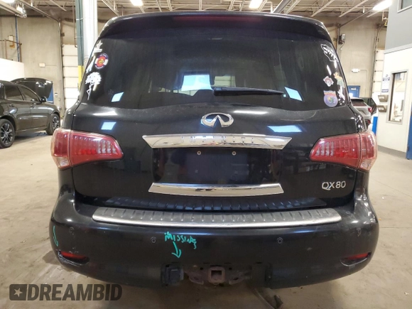 2014 Infiniti QX80 with VIN JN8AZ2NE9E9063812, listed as a Copart auction lot 49495815 with 170,290 mi miles and Salvage Title. Bid and sale history available at carsss.com. Image 6.