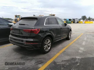 2024 Audi Q3 S line Premium with VIN WA1DECF32R1096060, listed as a IAAI auction lot 41409258 with 21,359 mi miles. Bid and sale history available at carsss.com. Image 4.