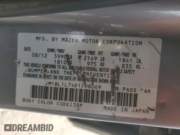 2013 Mazda 3 i Touring with VIN JM1BL1L74D1708069, listed as a Copart auction lot 87919655 with 193,080 mi miles and Clean Title. Bid and sale history available at carsss.com. Image 15.