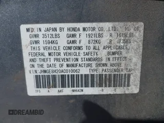 2010 Honda Fit with VIN JHMGE8H20AC010062, listed as a IAAI auction lot 41964011 with 104,651 mi miles. Bid and sale history available at carsss.com. Image 9.