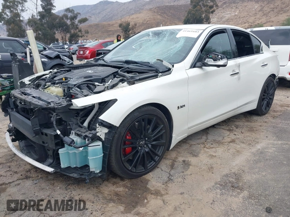 2019 Infiniti Q50 RED SPORT 400 with VIN JN1FV7AP3KM760521, listed as a IAAI auction lot 41469103 with 85,768 mi miles. Bid and sale history available at carsss.com. Image 19.